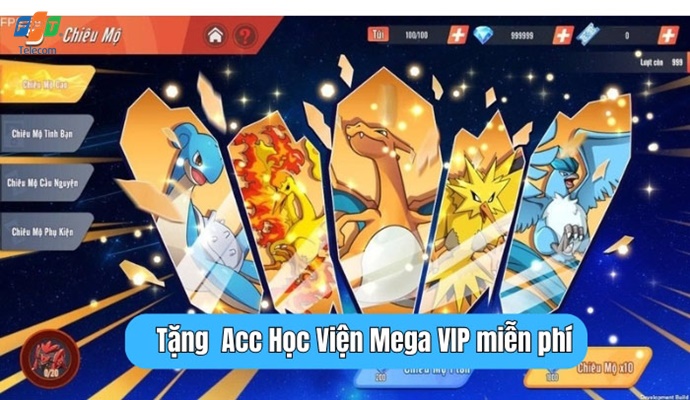 Tặng Acc Học Viện Mega VIP miễn phí