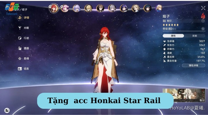Tặng acc Honkai Star Rail Tặng acc Honkai Star Rail