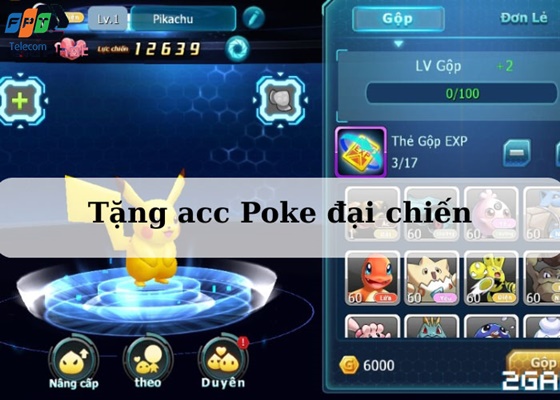 Tặng acc Poke đại chiến Tặng acc Poke đại chiến