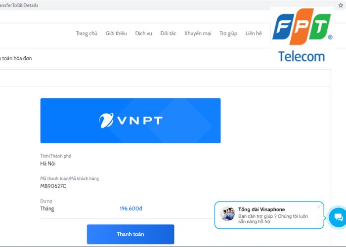 cách tra cứu và thanh toán cước mạng VNP (5)