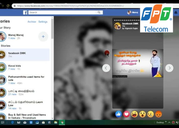 đăng story không bị mờ trên Facebook